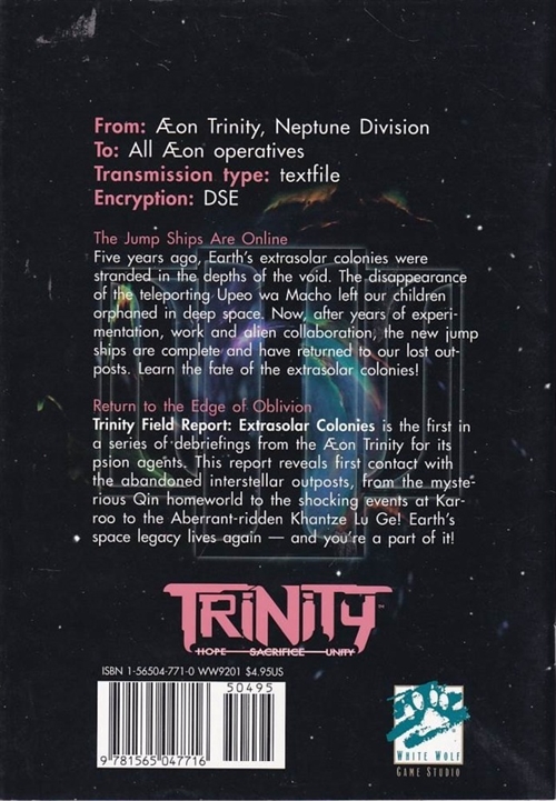 Trinity - Field Report Extrasolar Colonies (B Grade) (Genbrug)